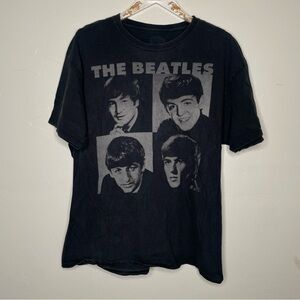 THE BEATLES BLACK AND WHITE PHOTO PRINTED T SHIRT SZ XL